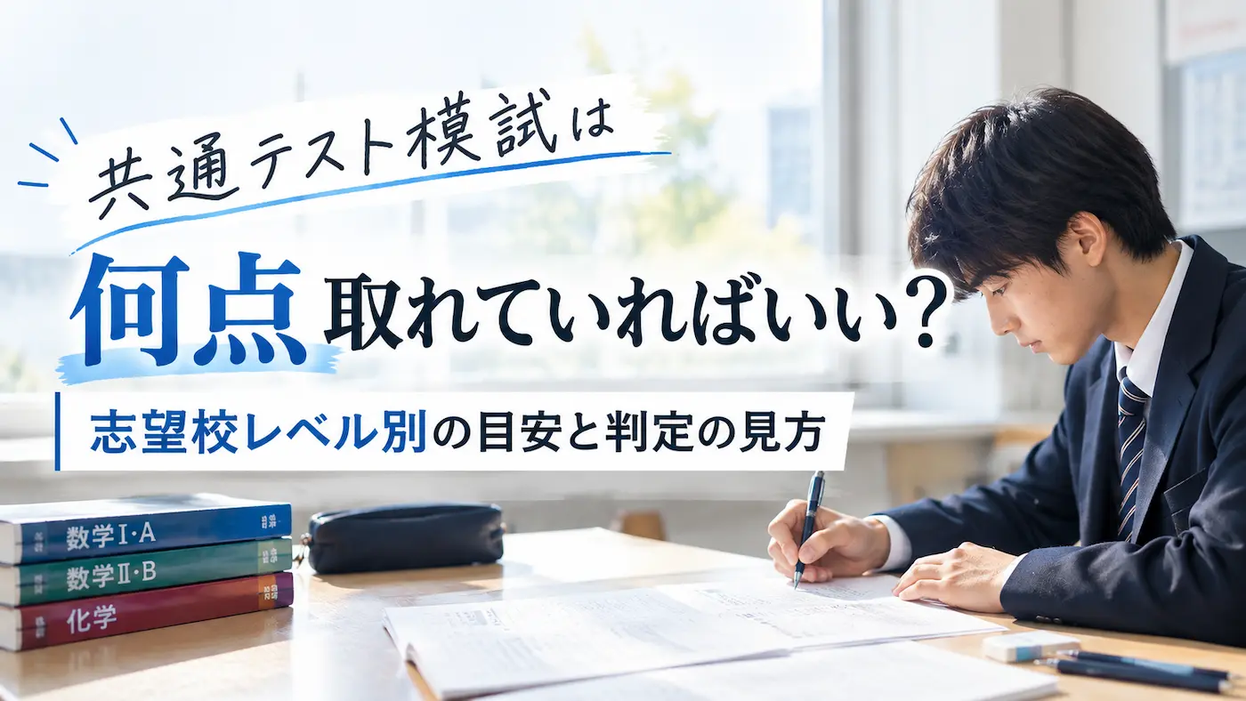 受験に向けて、高3の秋に模試でどのくらい取れていればよいのかを志望校レベル別に解説し、高1・高2のうちから意識してほしいことについても紹介している記事です。